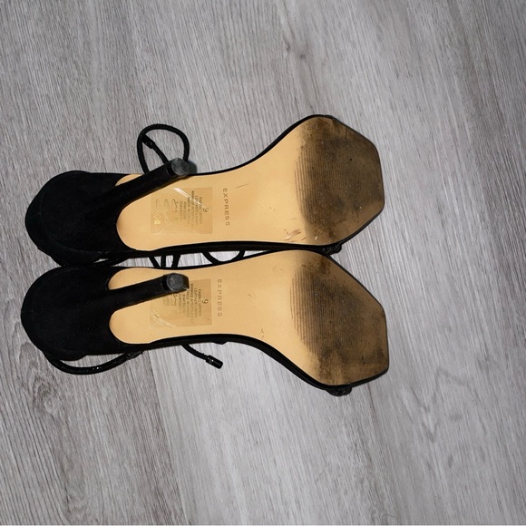 Express Women Embellished Tubular Ankle Tie
Heeled Sandals Size 9 color Black - Picture 5 of 7